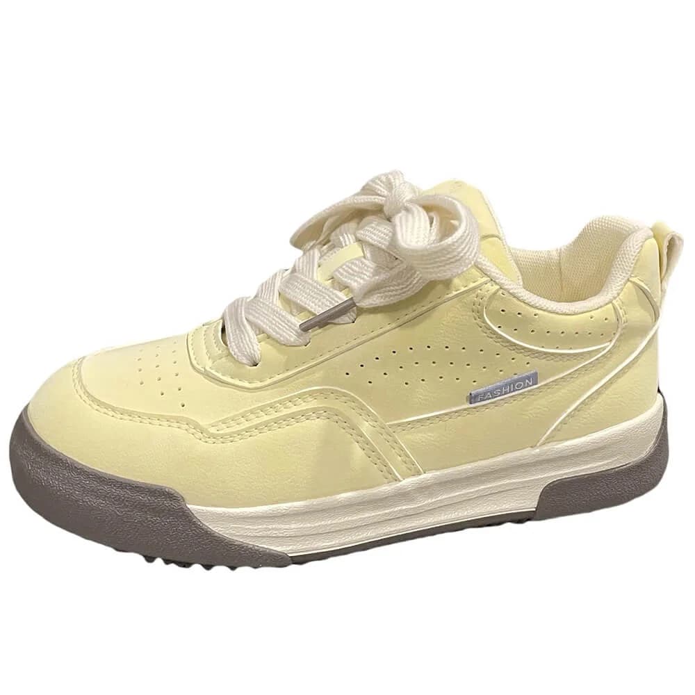 Pastel Yellow Aesthetic Sneakers — view 2 Pastel Yellow Aesthetic Sneakers — view 2