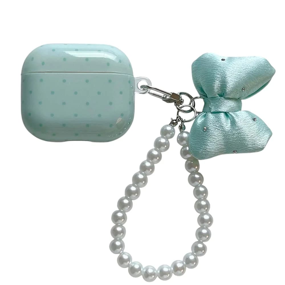 Coquette Bow Pearl AirPods Case — view 1 Coquette Bow Pearl AirPods Case — view 1
