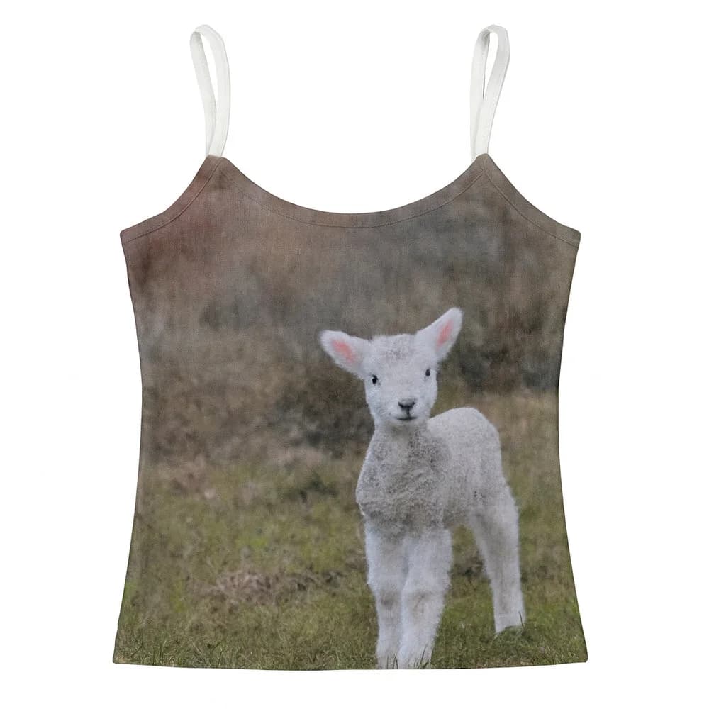 White Lamb Y2K Tank Top — view 1 White Lamb Y2K Tank Top — view 1
