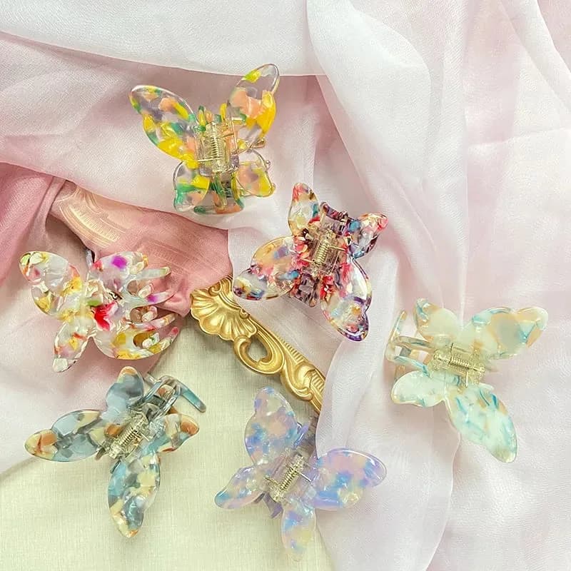 Speckled Butterfly Acrylic Hair Clips — view 1 Speckled Butterfly Acrylic Hair Clips — view 1
