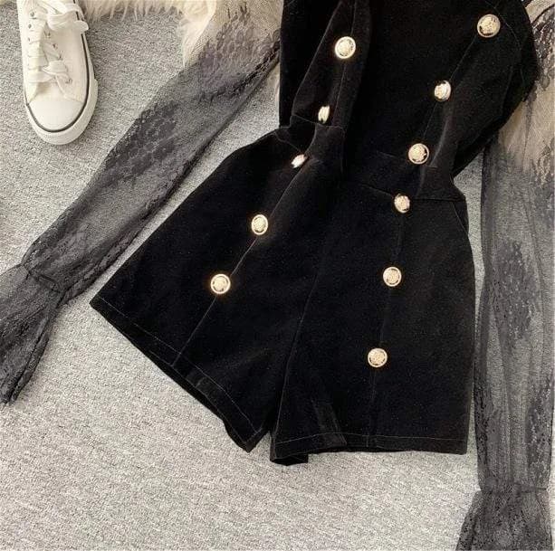 Black Vintage Style Jumpsuit — view 2 Black Vintage Style Jumpsuit — view 2