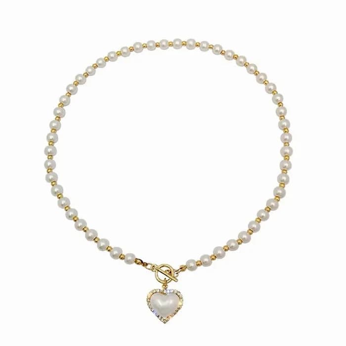 Aesthetic Heart Pearl Necklace — view 1 Aesthetic Heart Pearl Necklace — view 1