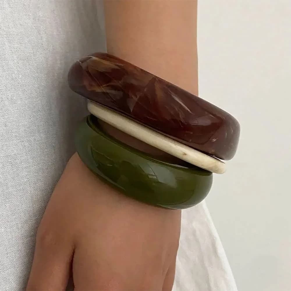 Chunky Bangle Bracelet Set — view 2 Chunky Bangle Bracelet Set — view 2