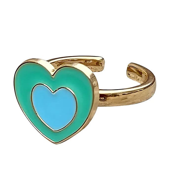 Green Heart Anxiety Ring 💚 — view 1 Green Heart Anxiety Ring 💚 — view 1