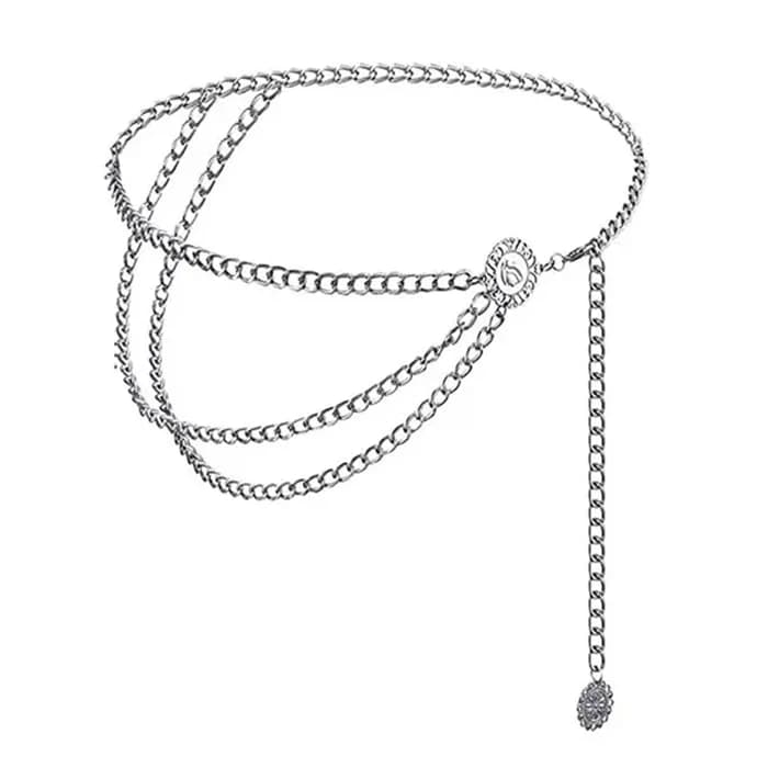Vintage Style Coin Layered Chain Belt — view 1 Vintage Style Coin Layered Chain Belt — view 1