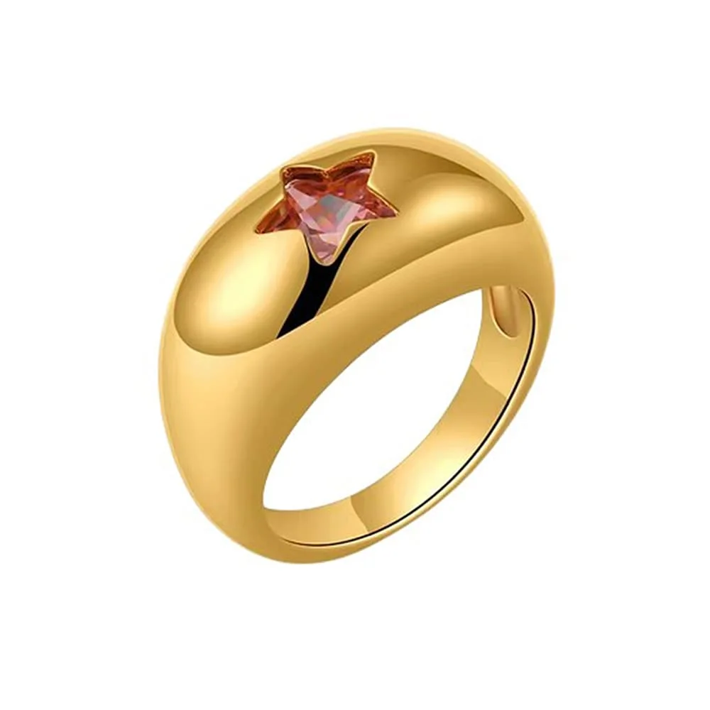 Pink Star Chunky Ring — view 2 Pink Star Chunky Ring — view 2