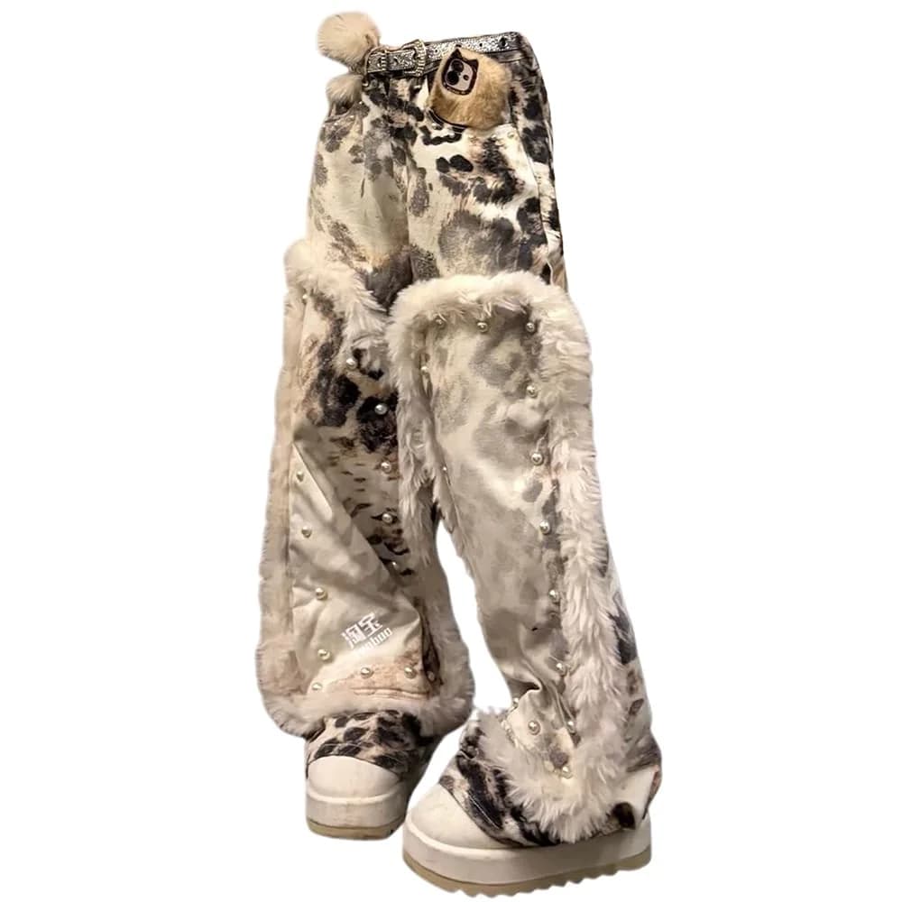 Animal Instincts Faux Fur Leopard Pants — view 1 Animal Instincts Faux Fur Leopard Pants — view 1