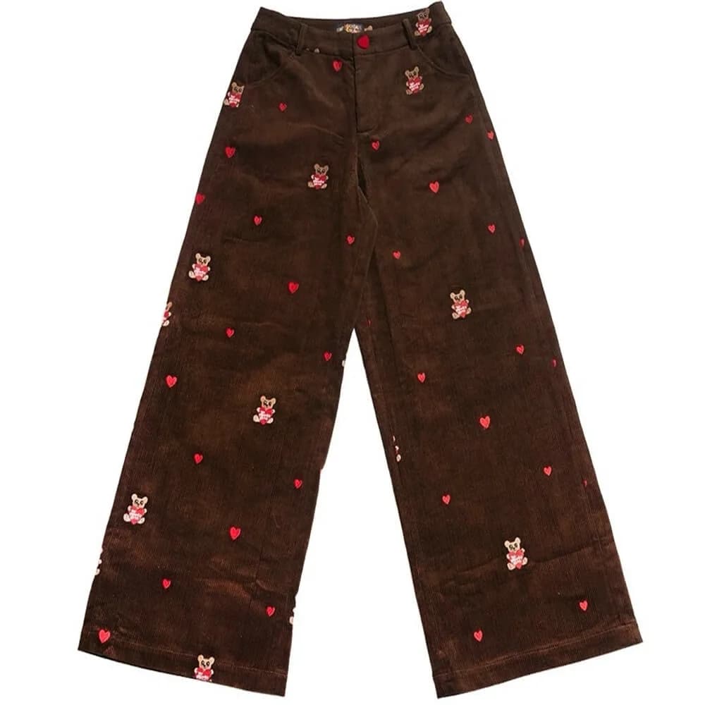 Bear Embroidery Cord Pants — view 1 Bear Embroidery Cord Pants — view 1
