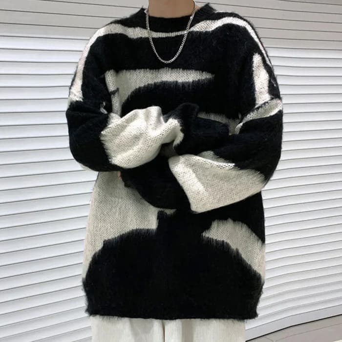 Grunge Aesthetic Fuzzy Sweater — view 2 Grunge Aesthetic Fuzzy Sweater — view 2