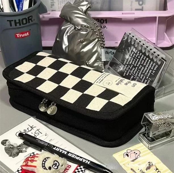 Checkered Pencil Case — view 2 Checkered Pencil Case — view 2