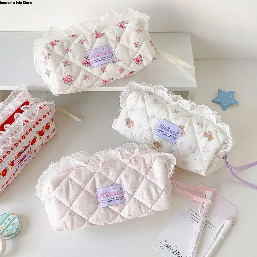 Quilted Ruffle Pencil Case — view 1 Quilted Ruffle Pencil Case — view 1