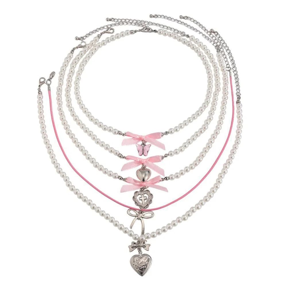 Sweet Attitude Pearl Layered Necklace Set — view 1 Sweet Attitude Pearl Layered Necklace Set — view 1