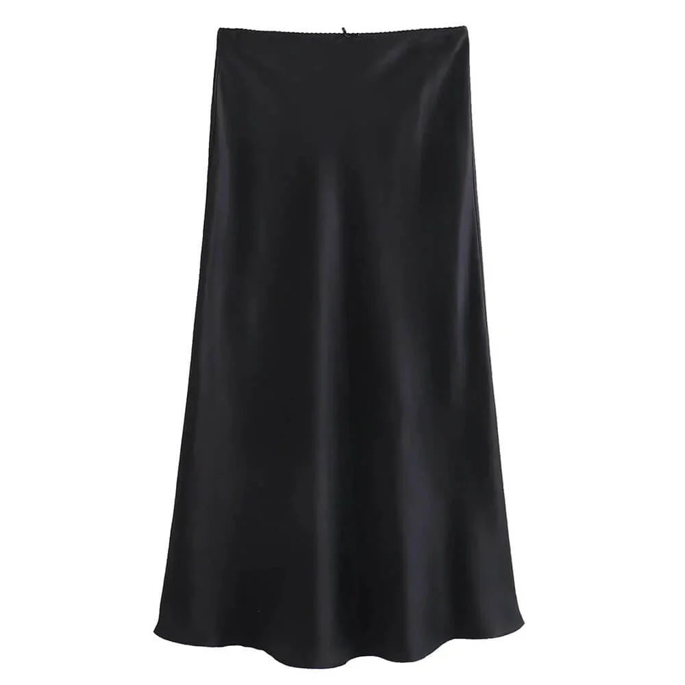 Low Waist Satin Maxi Skirt — view 3 Low Waist Satin Maxi Skirt — view 3