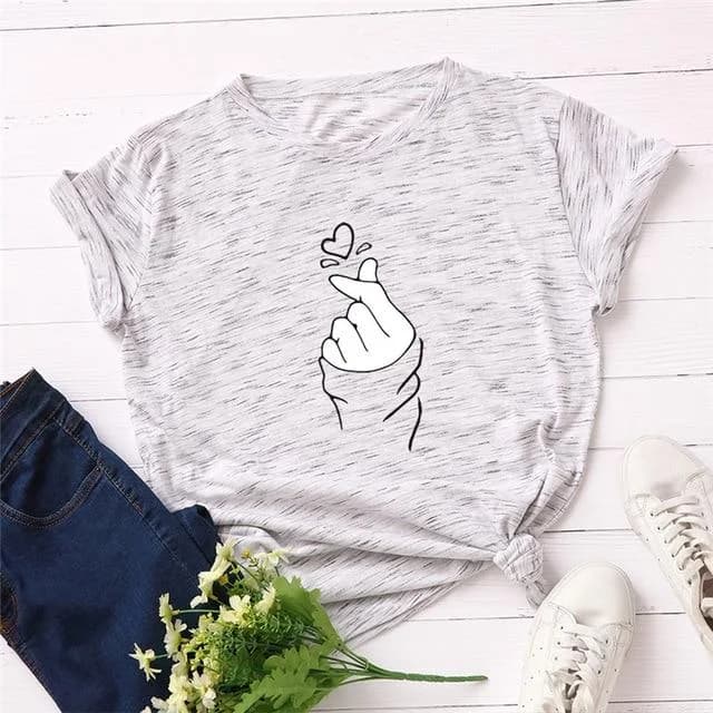 Korean Heart T-Shirt — view 2 Korean Heart T-Shirt — view 2