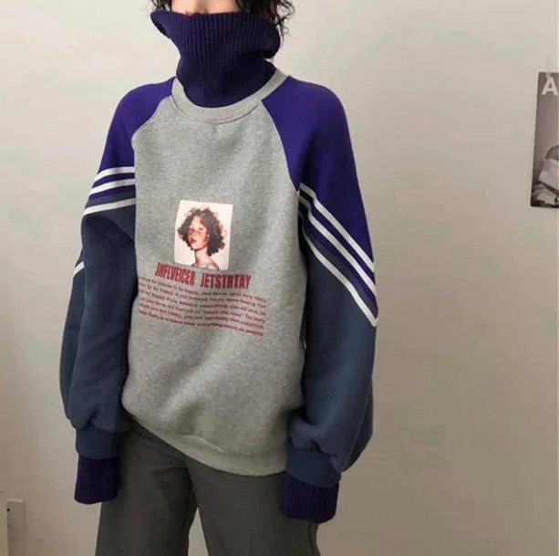 Retro High Neck Sweatshirt — view 3 Retro High Neck Sweatshirt — view 3