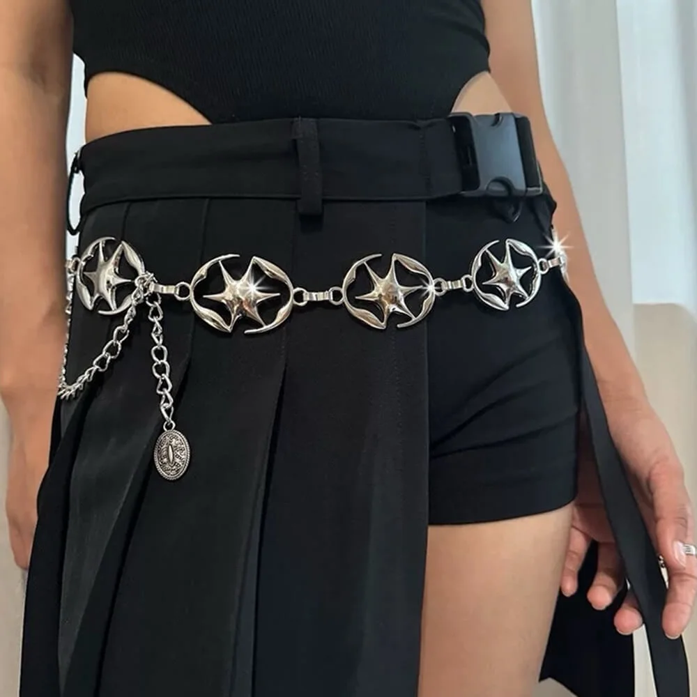 Downtown Girl Star Chain Belt — view 2 Downtown Girl Star Chain Belt — view 2