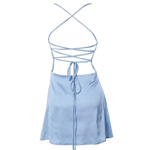 Forever Dreaming Backless Blue Dress — view 2 Forever Dreaming Backless Blue Dress — view 2