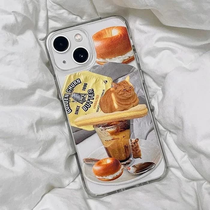 Breakfast With Cat iPhone Case — view 2 Breakfast With Cat iPhone Case — view 2