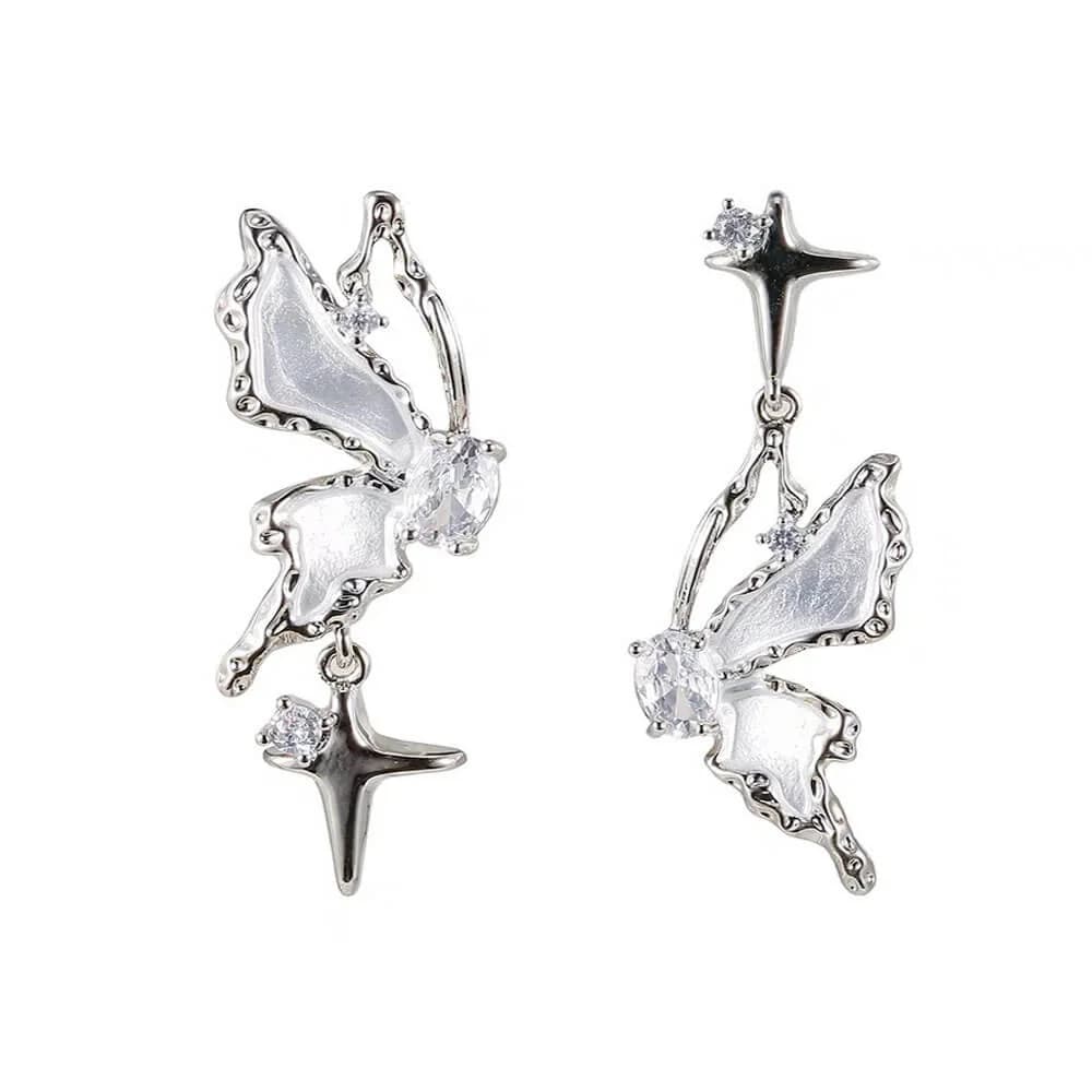 Asymmetric Butterfly Earrings — view 1 Asymmetric Butterfly Earrings — view 1
