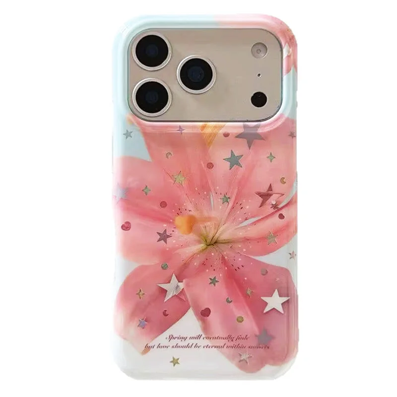 Pink Lily Flower iPhone Case — view 1 Pink Lily Flower iPhone Case — view 1