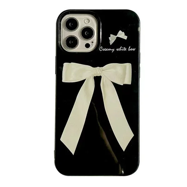 Coquette Bow Black iPhone Case — view 1 Coquette Bow Black iPhone Case — view 1