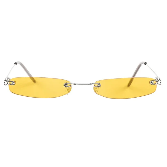 Y2K Rectangle Skinny Sunglasses — view 2 Y2K Rectangle Skinny Sunglasses — view 2