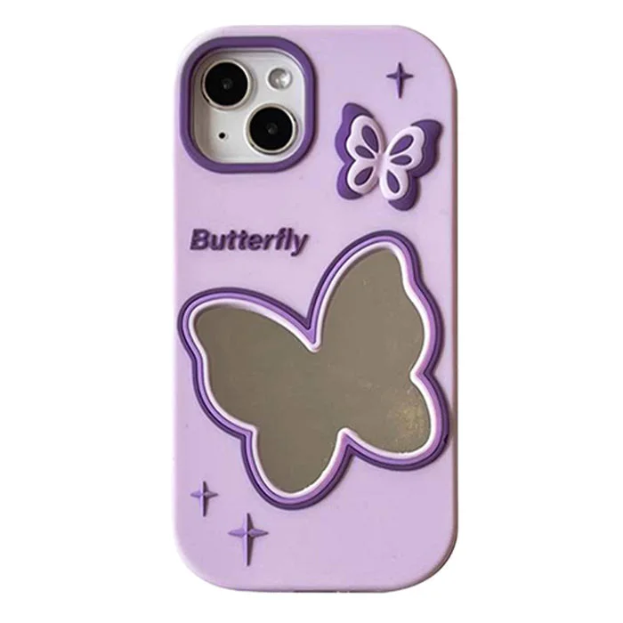 Purple Butterfly Mirror iPhone Case — view 1 Purple Butterfly Mirror iPhone Case — view 1