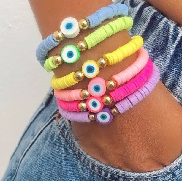 Set of 6 Evil Eye Bracelets — view 1 Set of 6 Evil Eye Bracelets — view 1