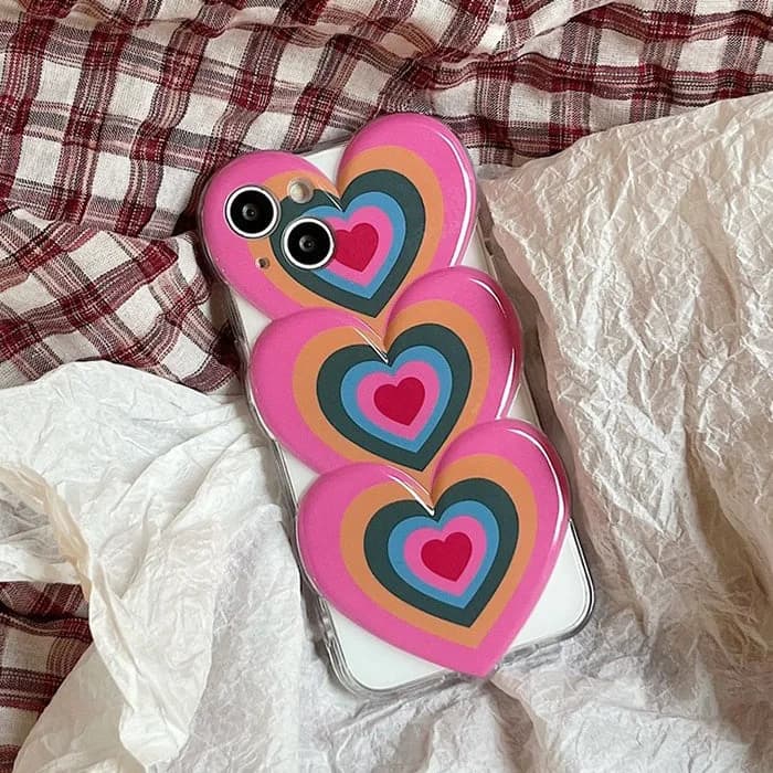 Gradient Hearts iPhone Case — view 2 Gradient Hearts iPhone Case — view 2