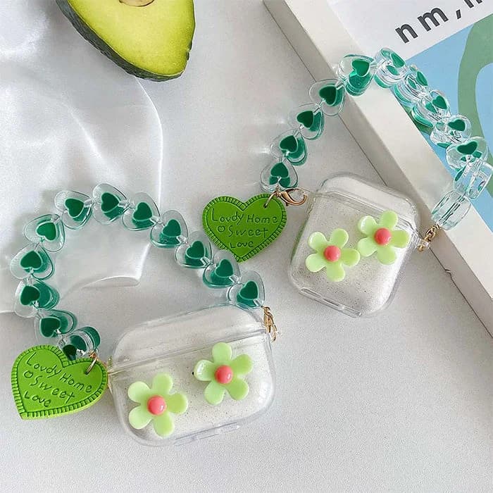 Green Daisy AirPods Case — view 1 Green Daisy AirPods Case — view 1