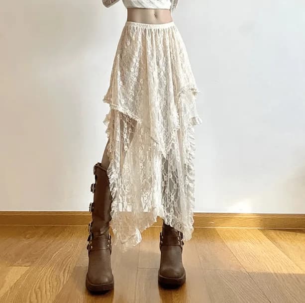 Lace Fairycore Skirt — view 2 Lace Fairycore Skirt — view 2