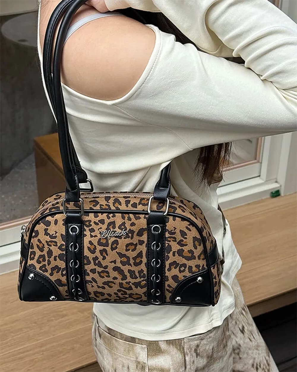 2000s Leopard Print Shoulder Bag — view 2 2000s Leopard Print Shoulder Bag — view 2