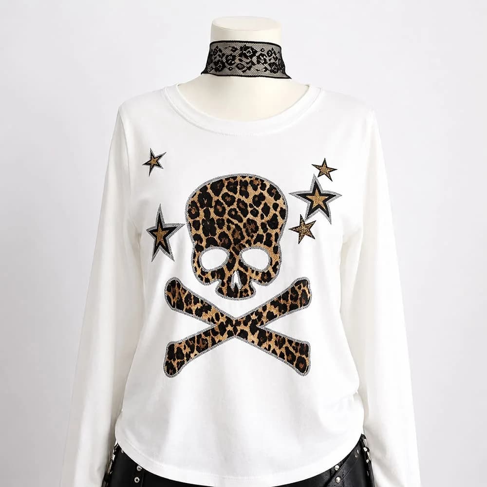 2007 Era Leopard Skull Long Sleeve Top — view 2 2007 Era Leopard Skull Long Sleeve Top — view 2