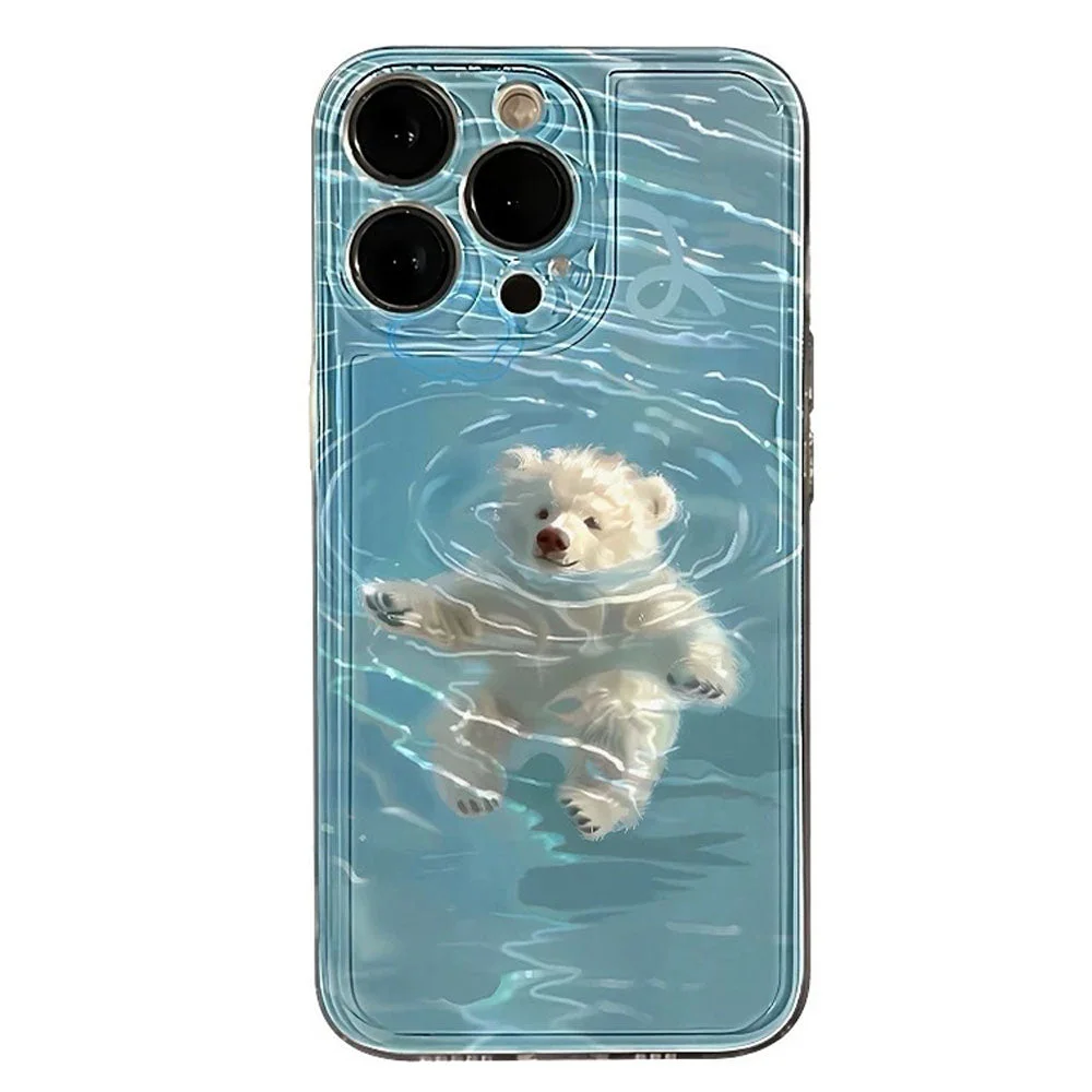 Swimming Bear iPhone Case — view 1 Swimming Bear iPhone Case — view 1