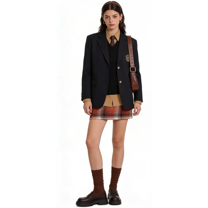 Retro Orange Plaid Skirt — view 2 Retro Orange Plaid Skirt — view 2