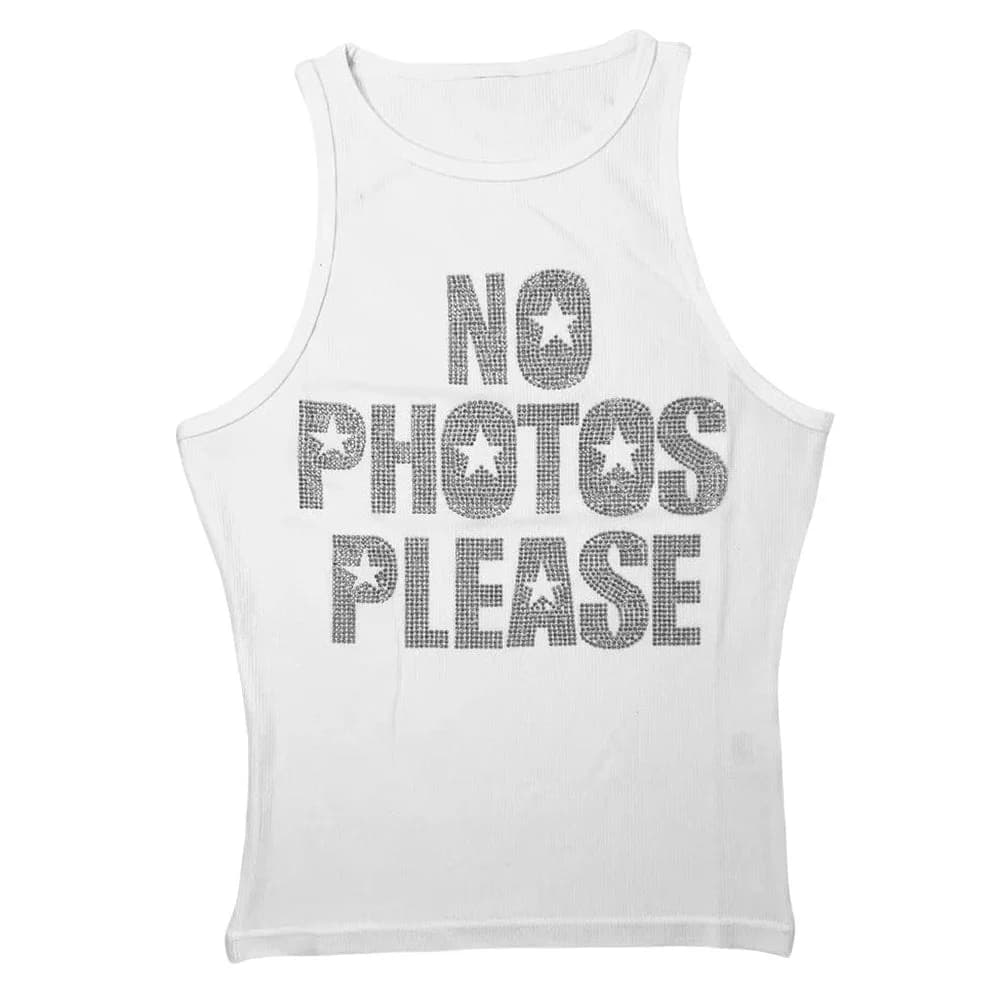 No Photos Please Rhinestone Tank Top — view 2 No Photos Please Rhinestone Tank Top — view 2