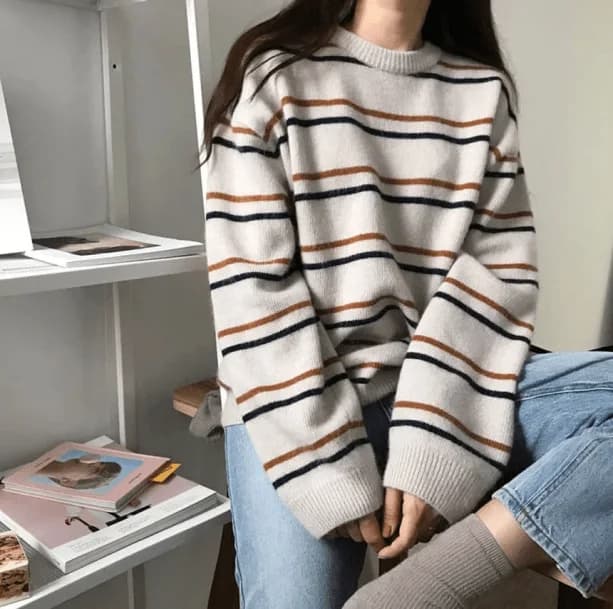Nerdy Striped Sweater — view 2 Nerdy Striped Sweater — view 2