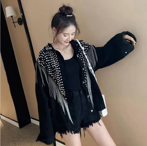 Tassel Black Jacket — view 2 Tassel Black Jacket — view 2