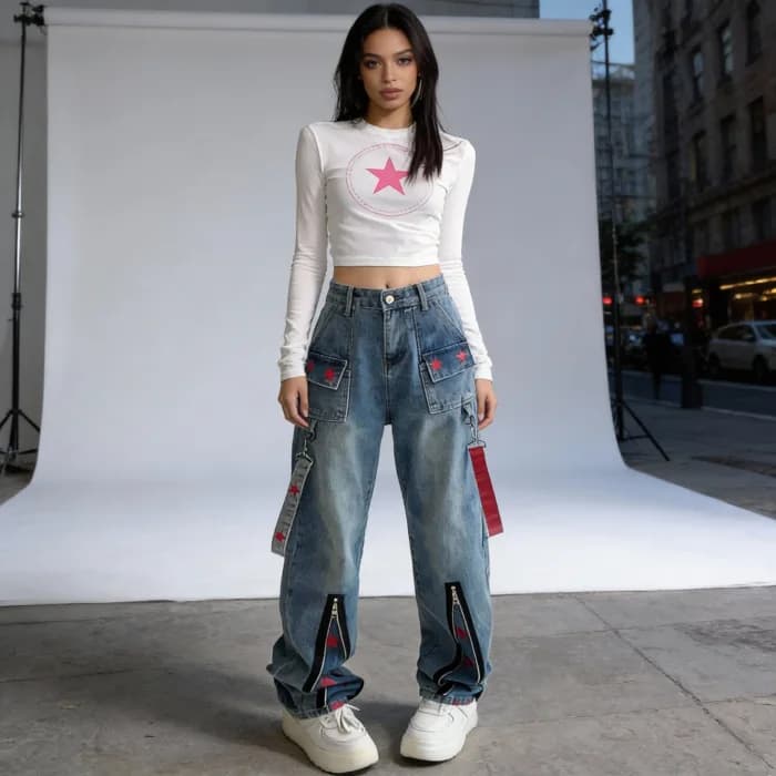 Rebel Star Straight Jeans — view 2 Rebel Star Straight Jeans — view 2