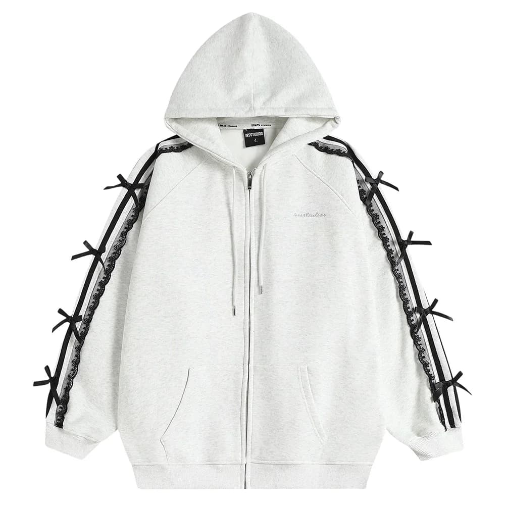 Coquette Lace Sleeve Hoodie — view 1 Coquette Lace Sleeve Hoodie — view 1