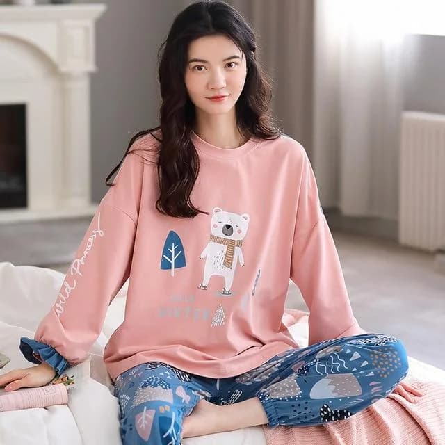 Polar Bear Pink Pajama Set — view 1 Polar Bear Pink Pajama Set — view 1