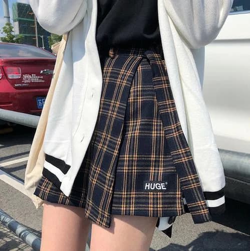 Plaid High Waist Mini Skirt — view 2 Plaid High Waist Mini Skirt — view 2