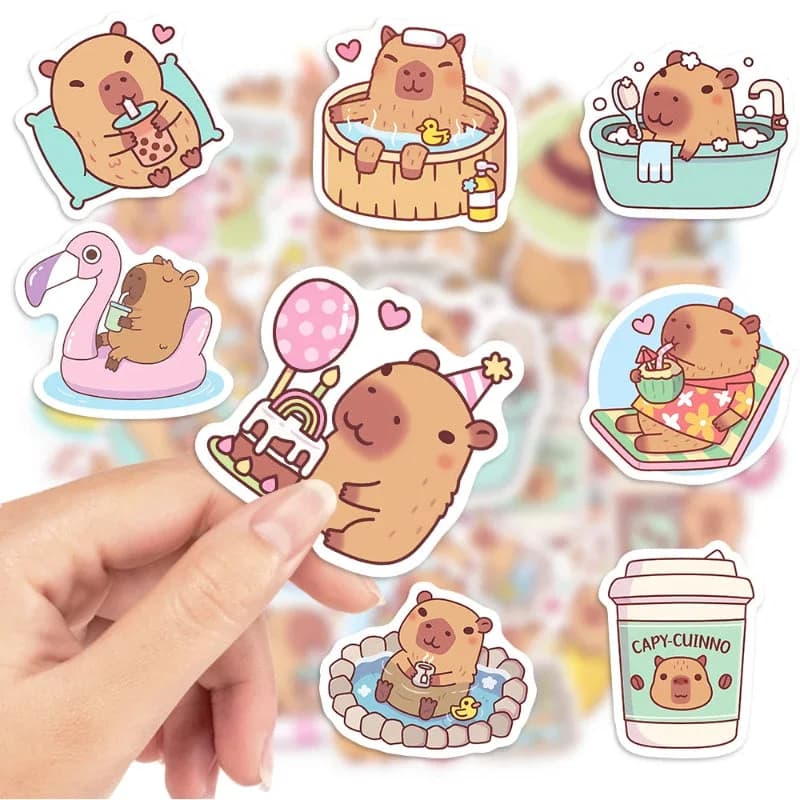 Kawaii Capybara Sticker Pack — view 2 Kawaii Capybara Sticker Pack — view 2