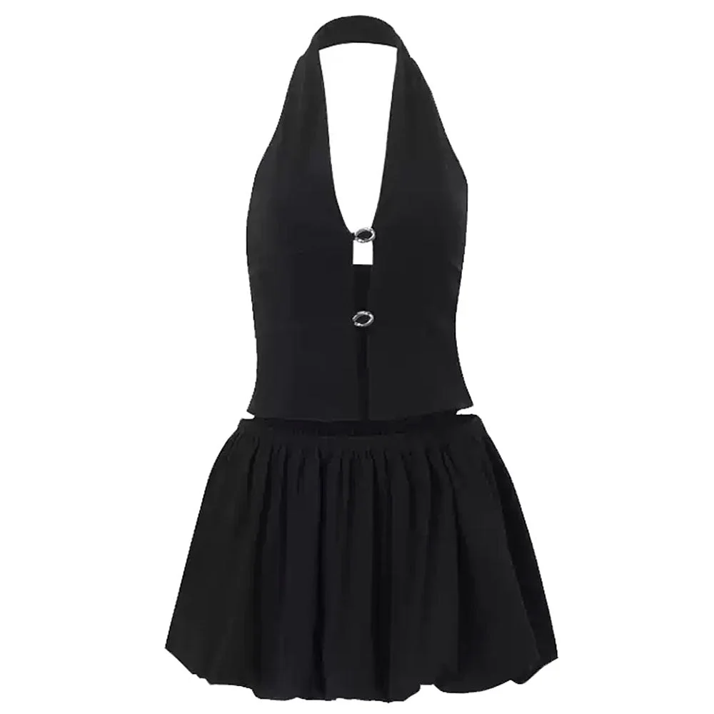 Flirty Babe Halter Top & Bubble Skirt Set — view 2 Flirty Babe Halter Top & Bubble Skirt Set — view 2
