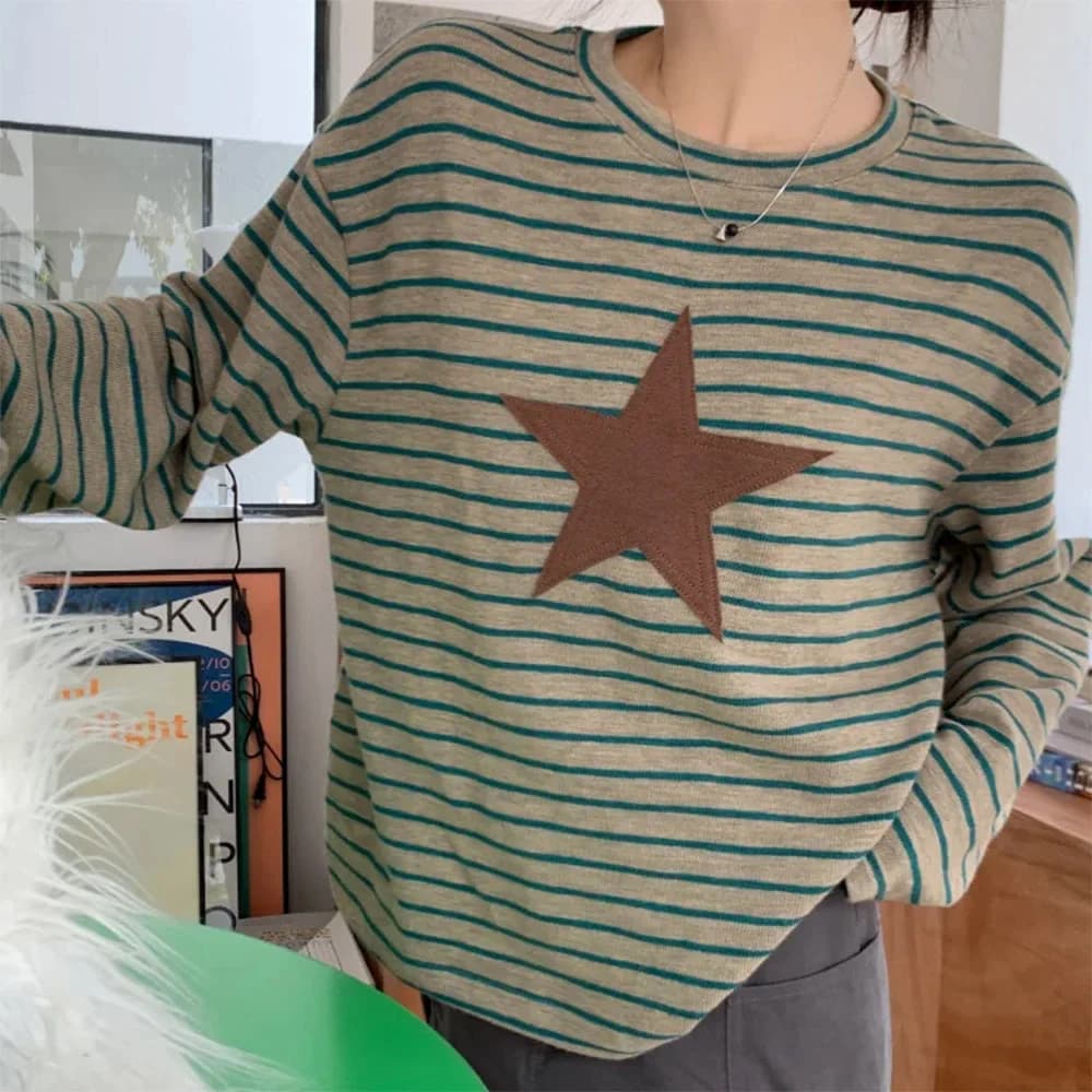 Indie Kid Star Striped Long Tee — view 2 Indie Kid Star Striped Long Tee — view 2