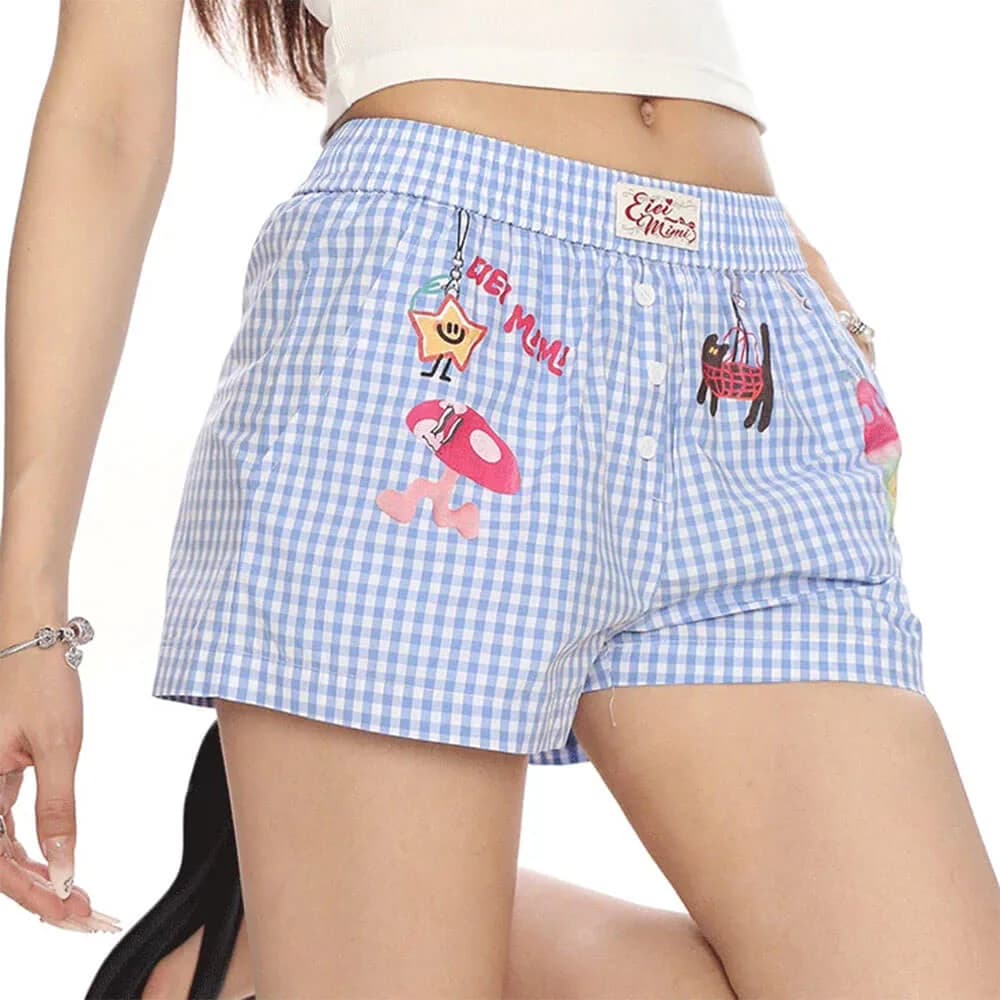Indie Kid Plaid Summer Shorts — view 3 Indie Kid Plaid Summer Shorts — view 3