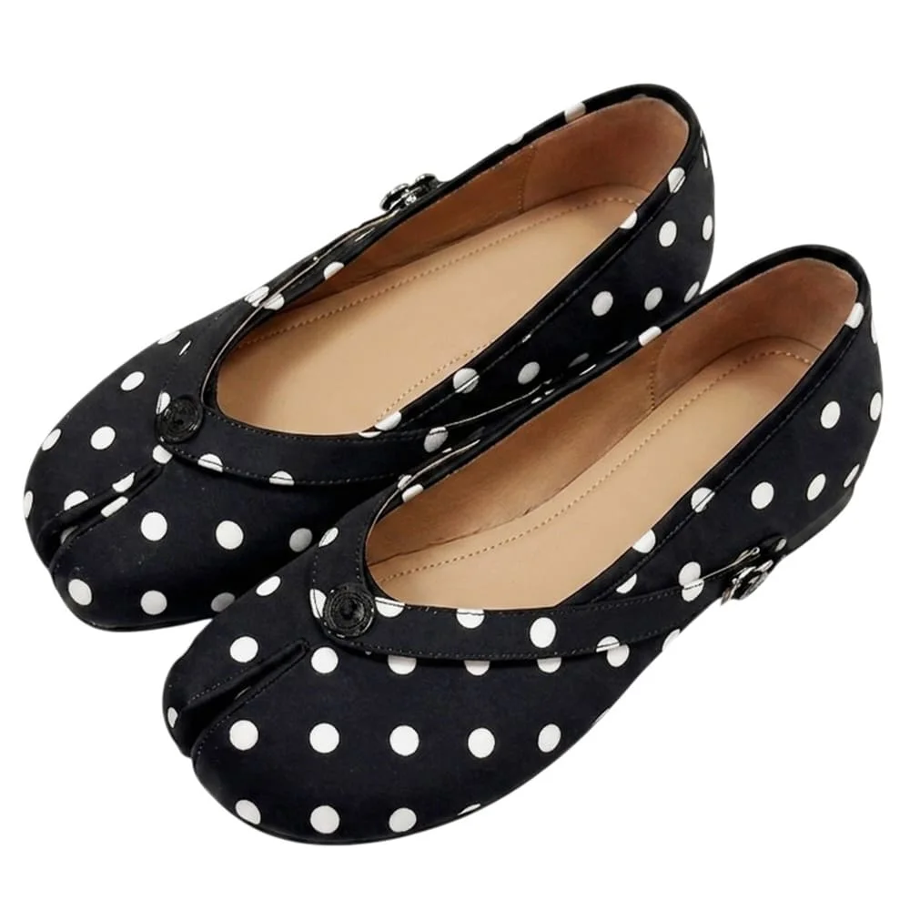 French Girl Polka Dot Tabi Ballet Flats — view 1 French Girl Polka Dot Tabi Ballet Flats — view 1