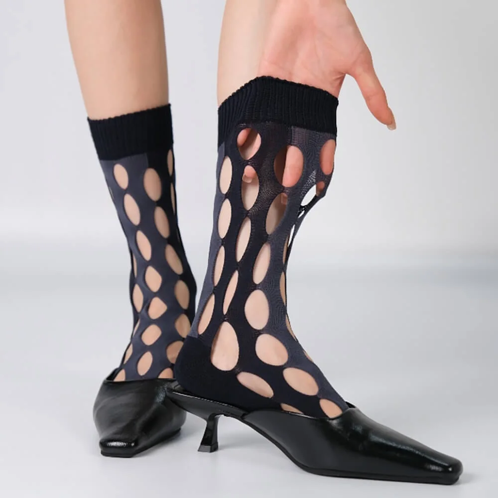 Grunge Cutout Mesh Socks — view 2 Grunge Cutout Mesh Socks — view 2