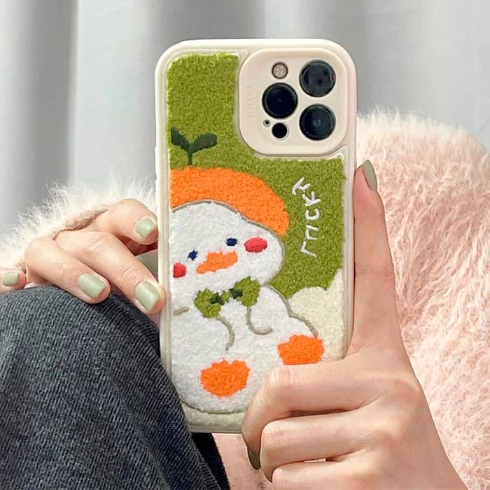 Duck Embroidery iPhone Case — view 2 Duck Embroidery iPhone Case — view 2