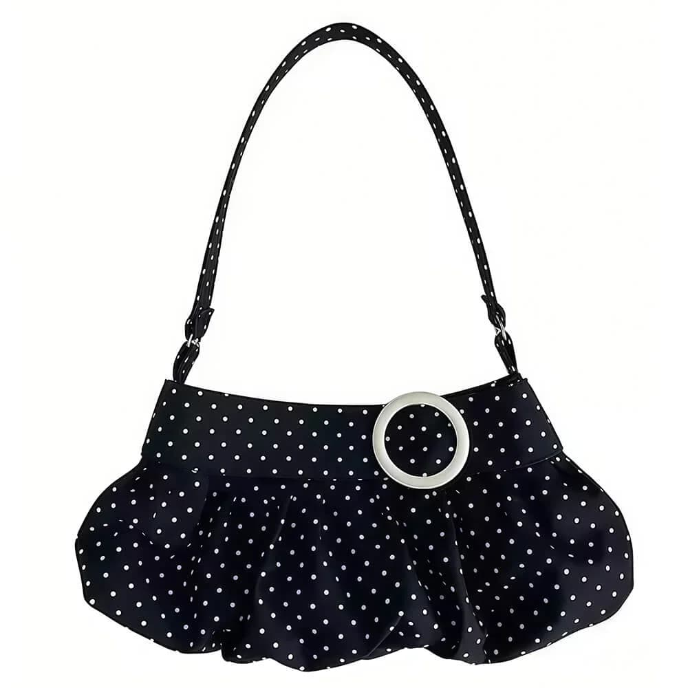 Coquette Polka Dot Ruched Bag — view 1 Coquette Polka Dot Ruched Bag — view 1